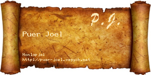 Puer Joel névjegykártya